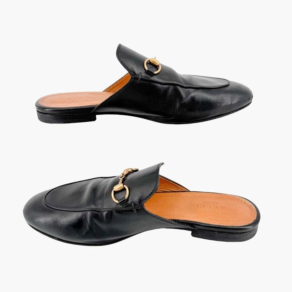 Gucci Princetown Horsebit Loafer Mule Size 38.5 US 8.5 Black Leather Flat Shoe - Picture 10 of 16